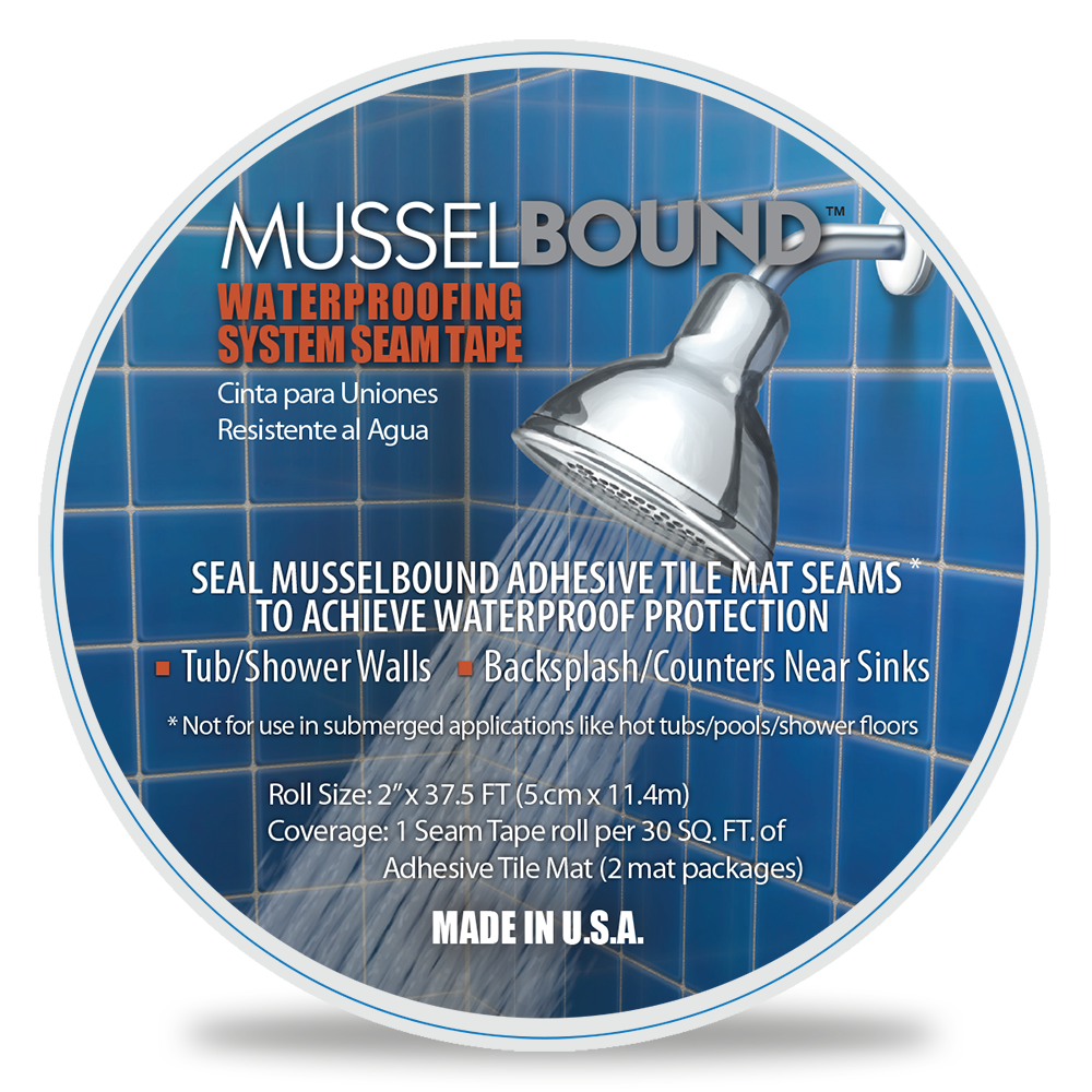 MusselBound Waterproofing System Seam Tape – MusselBound Adhesive Tile Mat