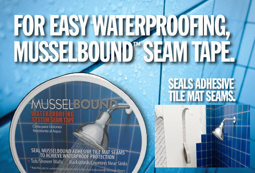 MusselBound on Instagram: MusselBound Seam Tape applied to mat seam makes  it a WATERPROOF barrier. MusselBound.com #lowes #menards #flooranddecor  #rona #renodepot